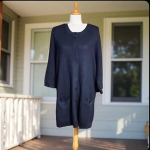 Woman Within Navy Blue cardigan long sleeves Size 22/24  - 1X oversized NWT